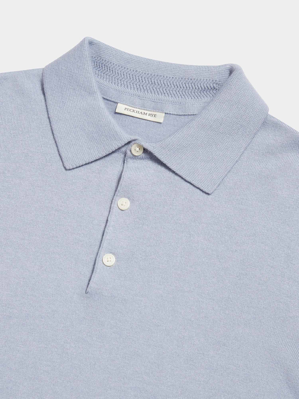Jersey Knit Polo Shirt in Blue Blizzard