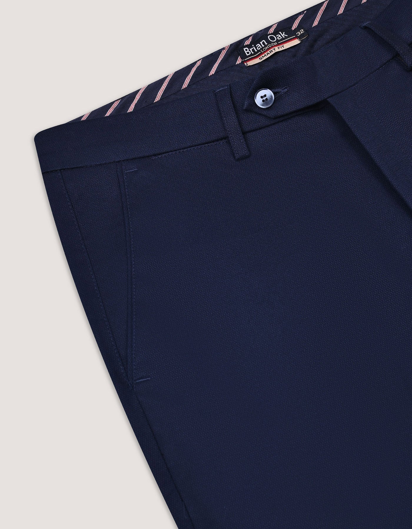 Navy Smart Fit Textured Chino Trouser