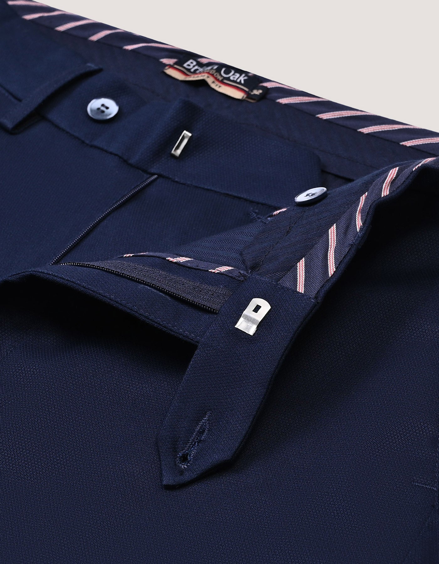 Navy Smart Fit Textured Chino Trouser