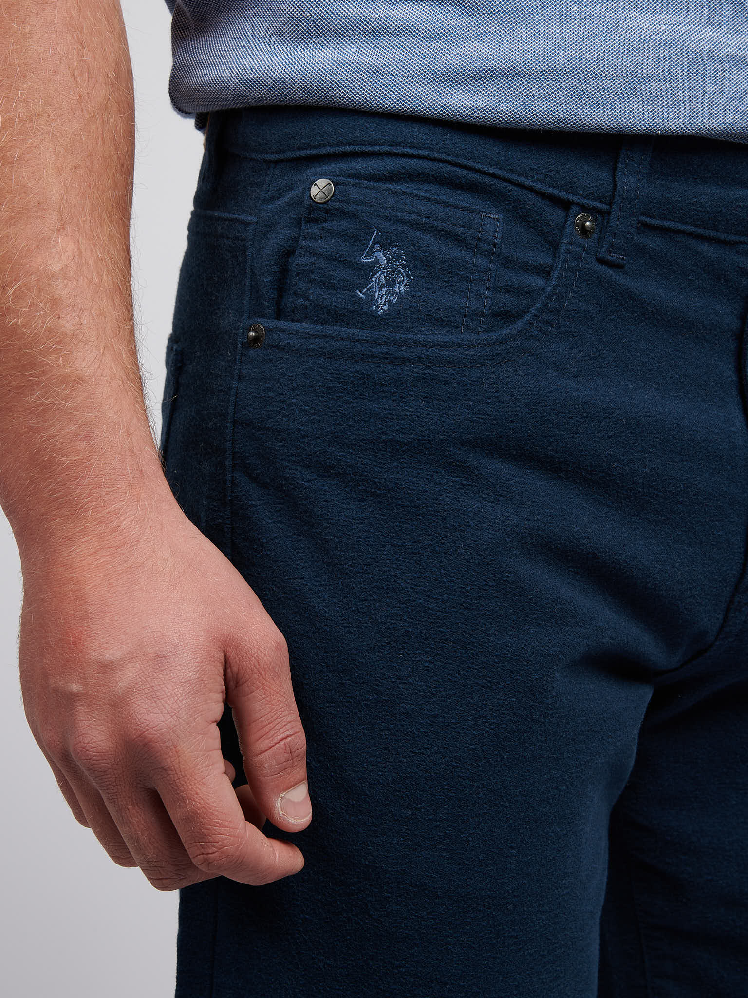 Mens Moleskin 5 Pocket Trouser in Dark Sapphire Navy
