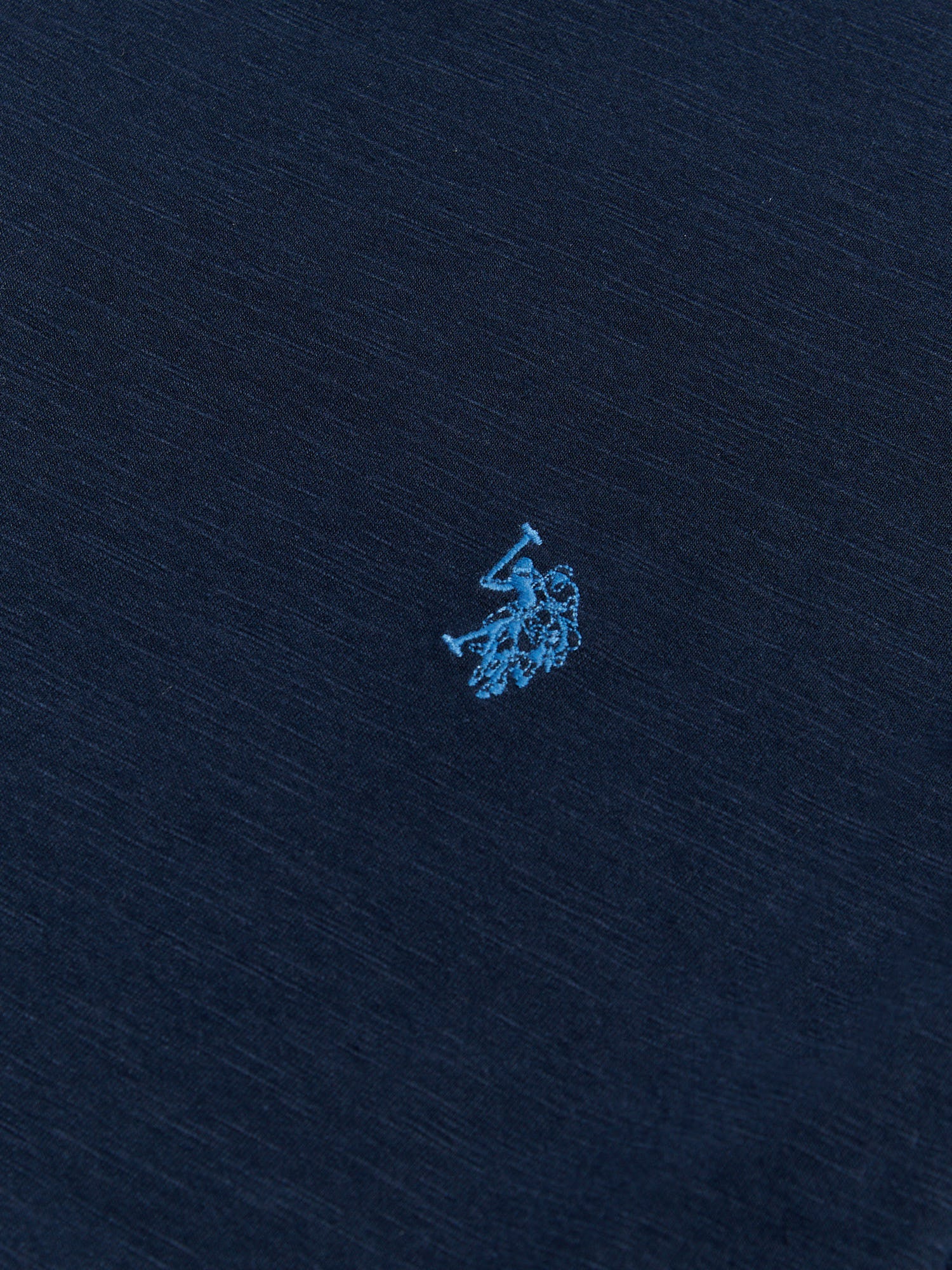 Mens Subtle Texture Double Horsemen T-Shirt Dark Sapphire Navy