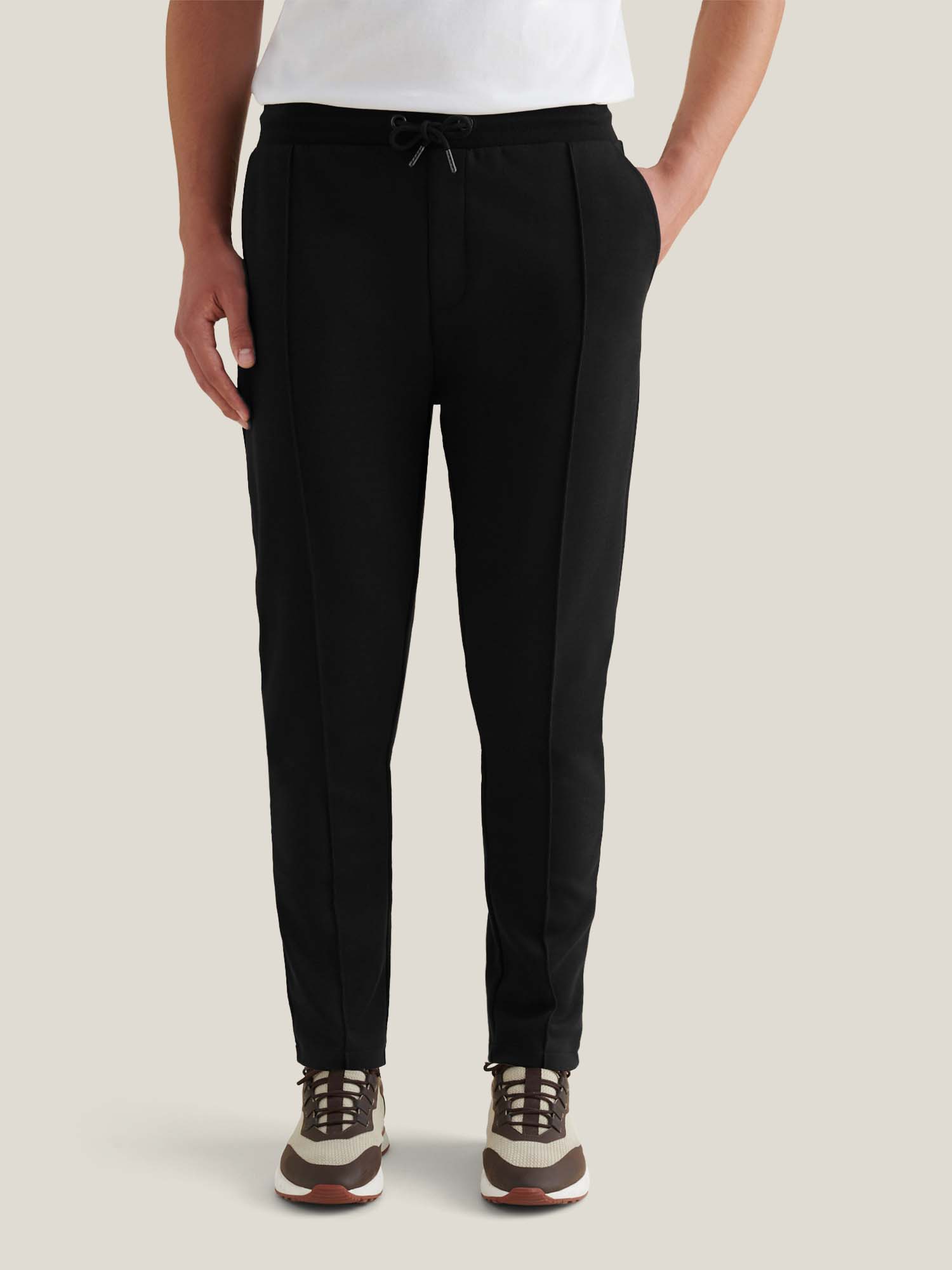 Jersey Interlock Jogger in Black