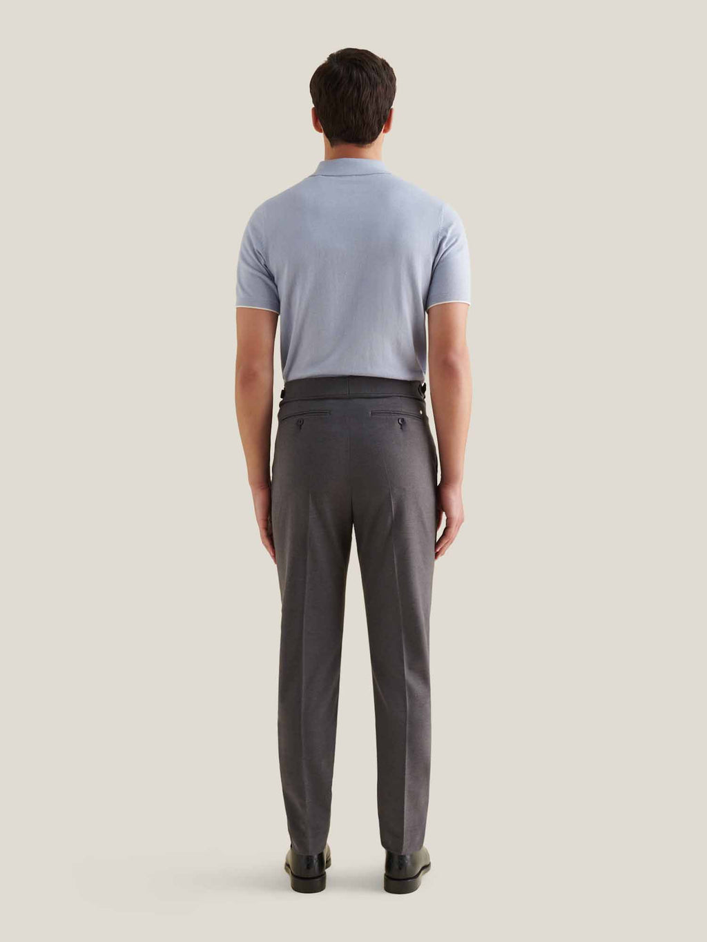 Jersey Knit Polo Shirt in Blue Blizzard