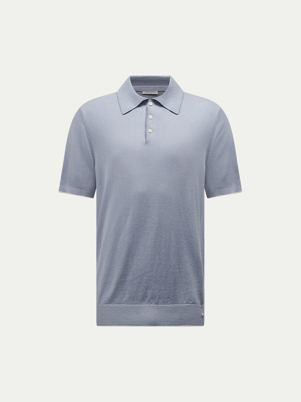 Jersey Knit Polo Shirt in Blue Blizzard