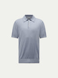 Jersey Knit Polo Shirt in Blue Blizzard