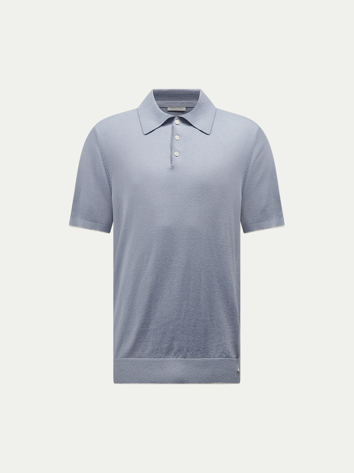 Jersey Knit Polo Shirt in Blue Blizzard