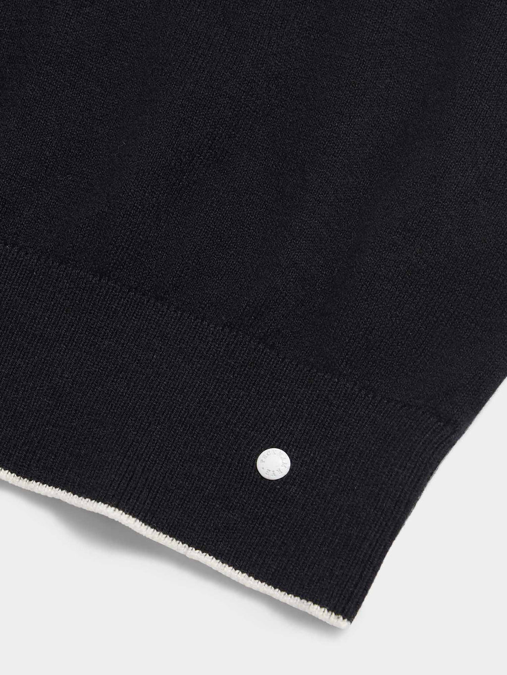 Jersey Knit Long Sleeve Polo Shirt in Black