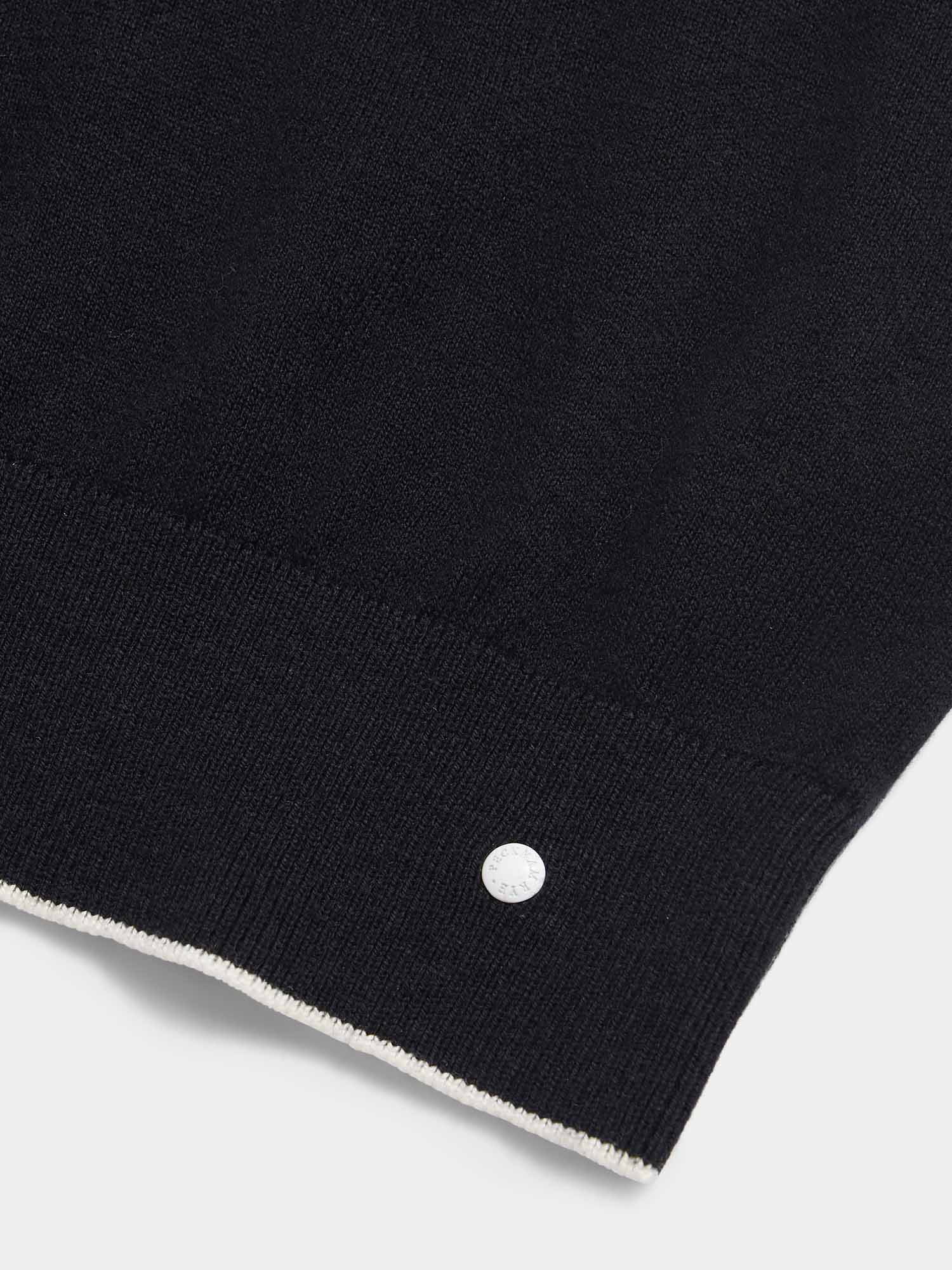 Jersey Knit Long Sleeve Polo Shirt in Black