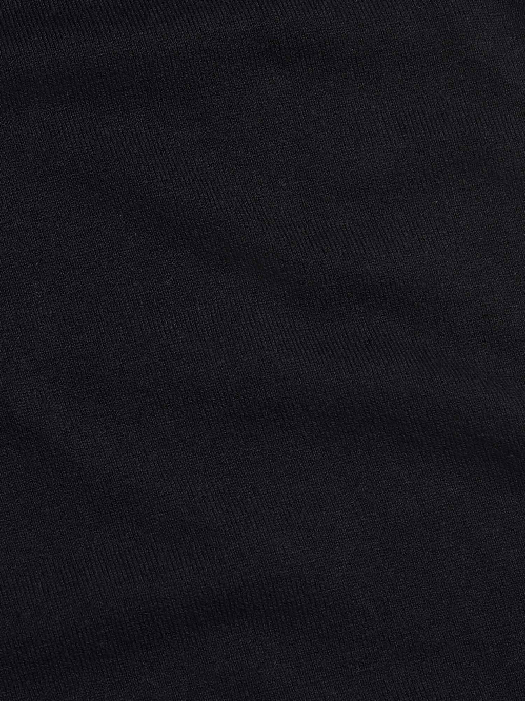 Jersey Knit Long Sleeve Polo Shirt in Black