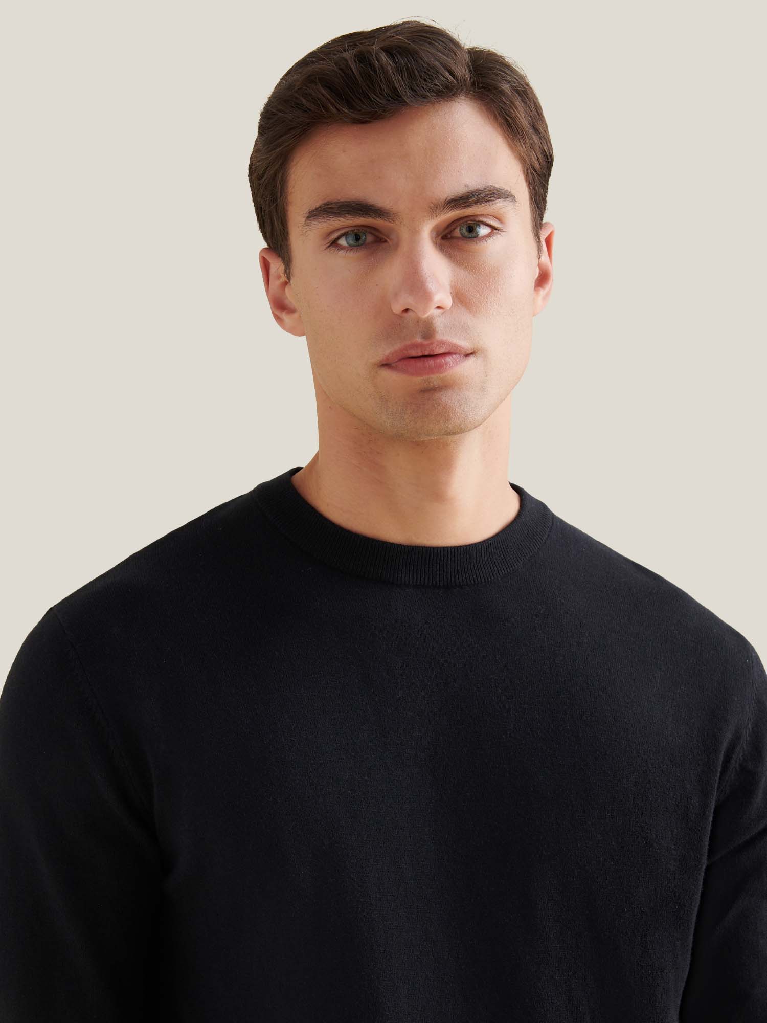 Jersey Knit Crew in Black