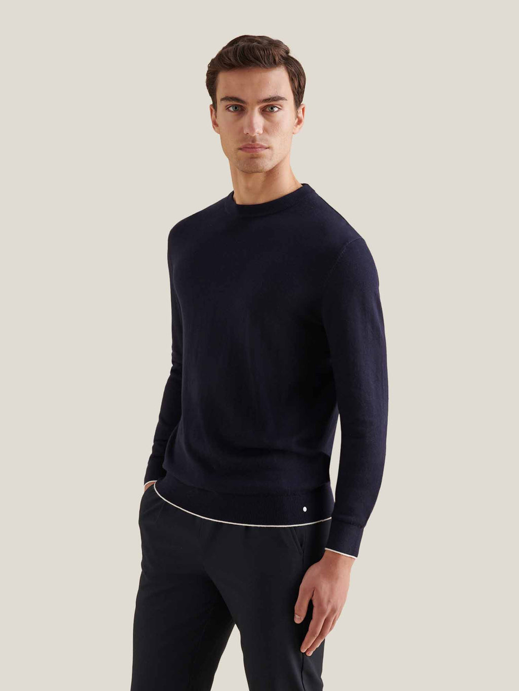 Jersey Knit Crew in Dark Sapphire Navy