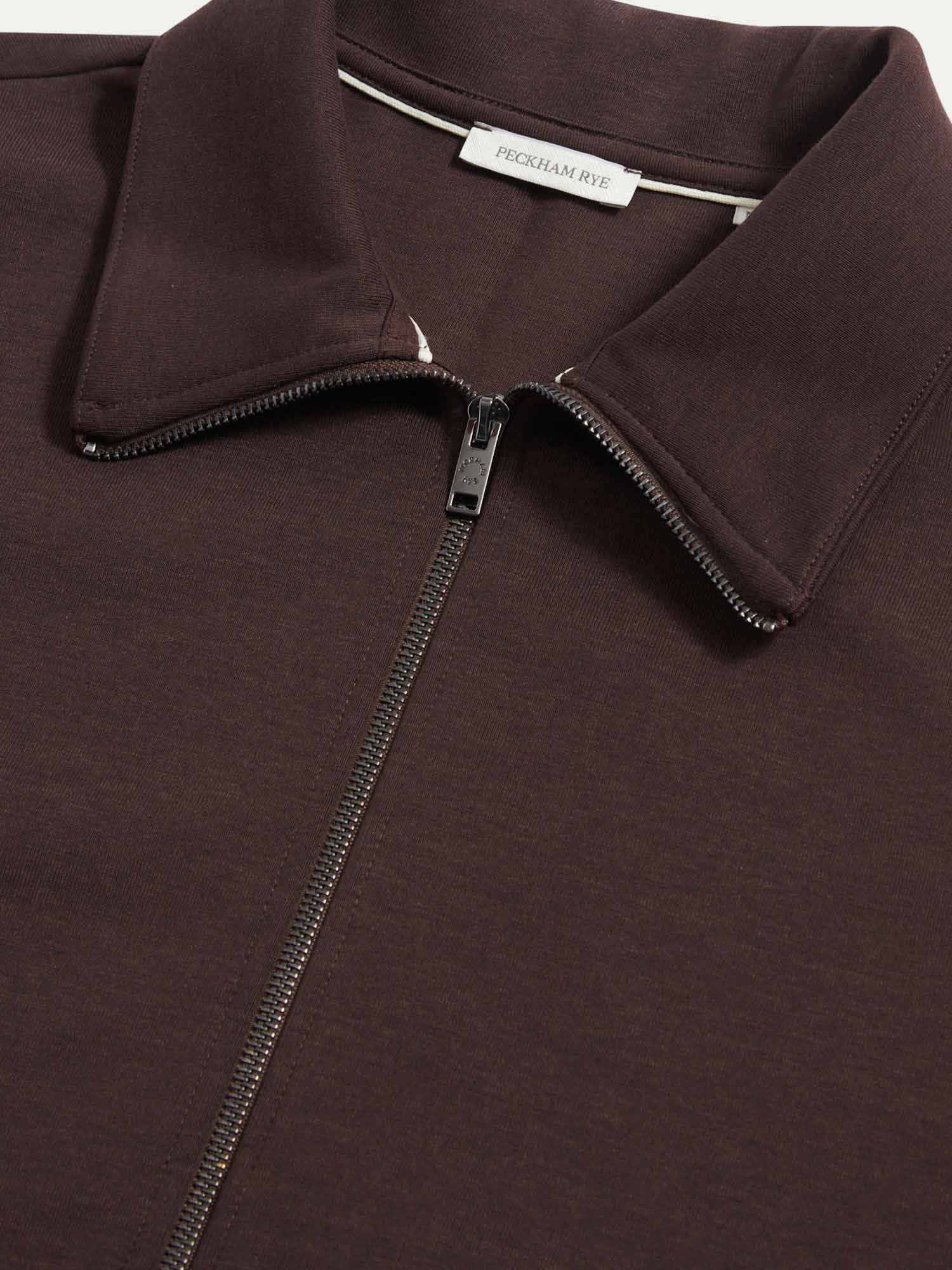 Jersey Interlock Zip Funnel Sweat in Java