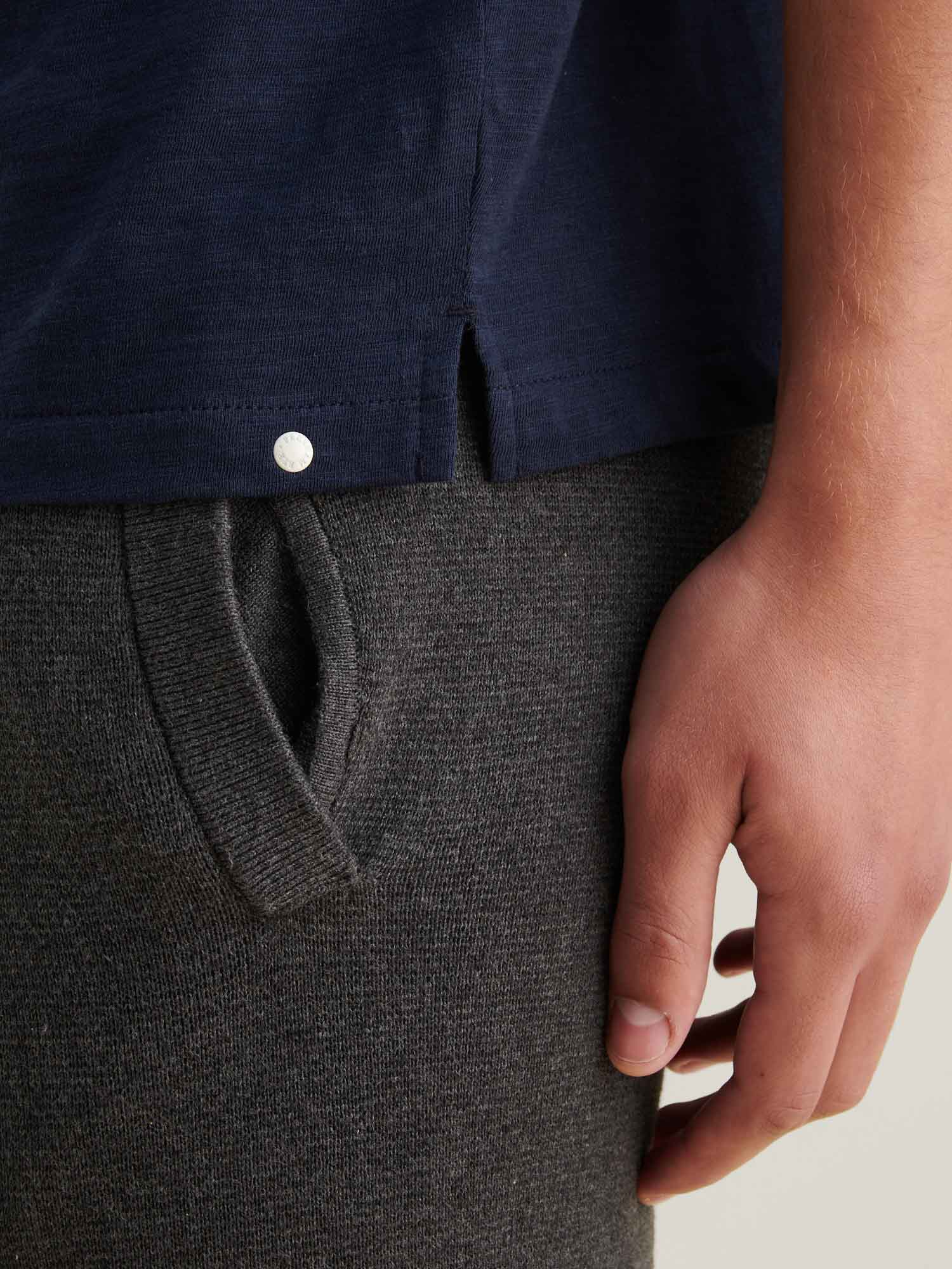 Slub Jersey Polo Shirt in Dark Sapphire Navy