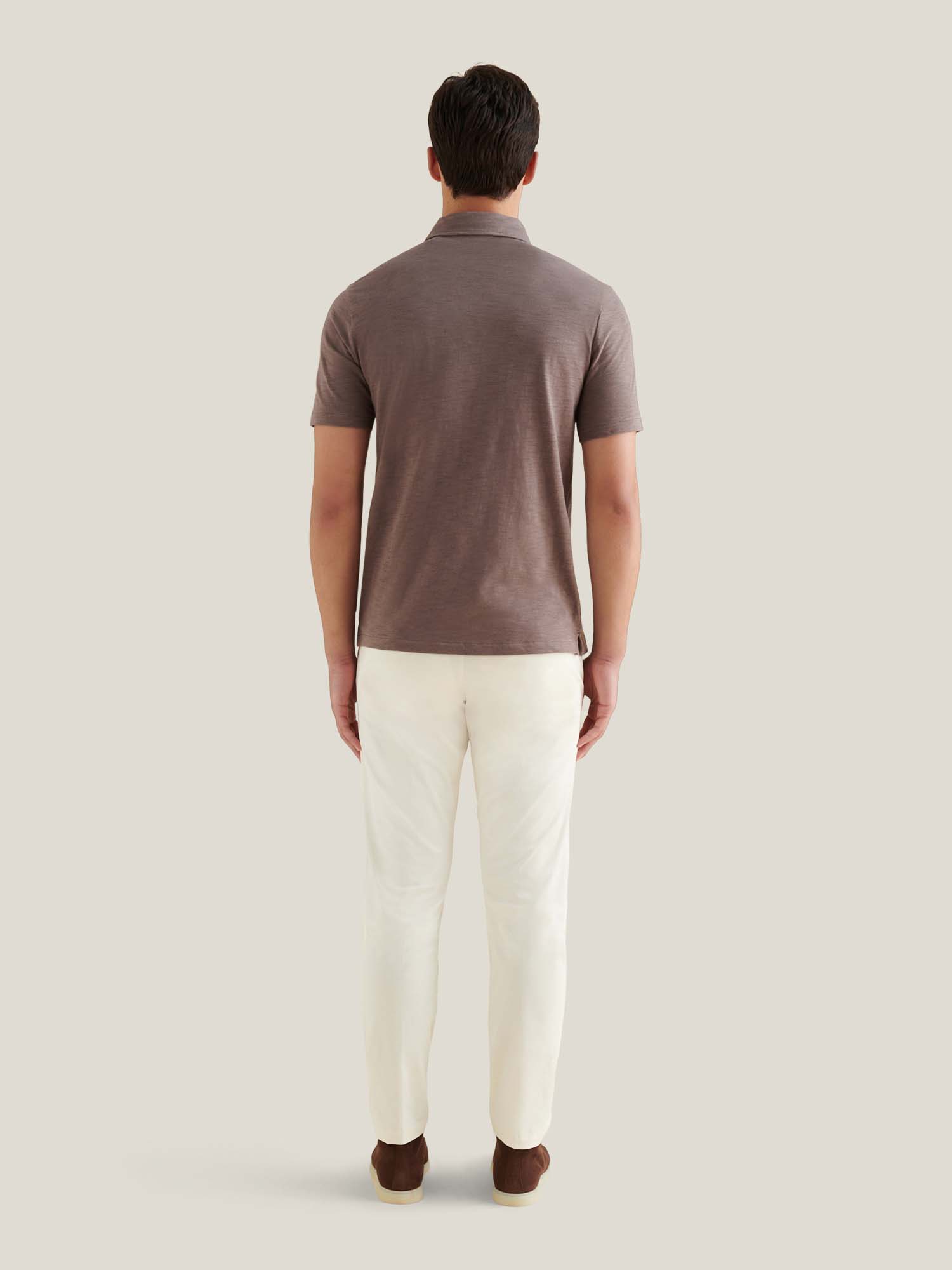 Slub Jersey Polo Shirt in Iron