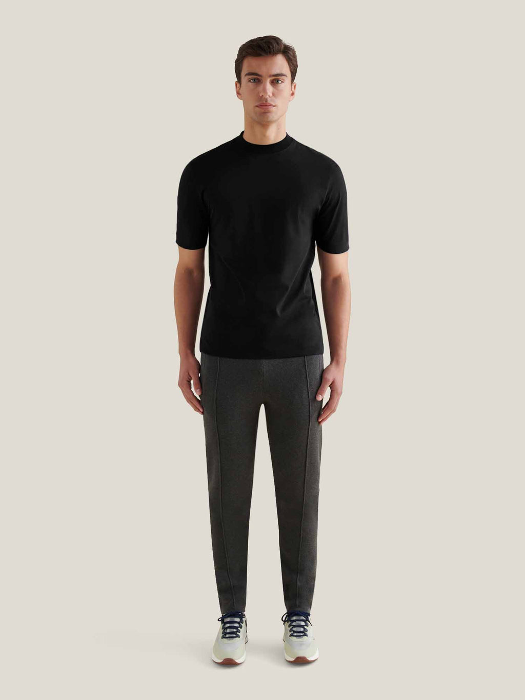 Mercerised Cotton T-Shirt Black