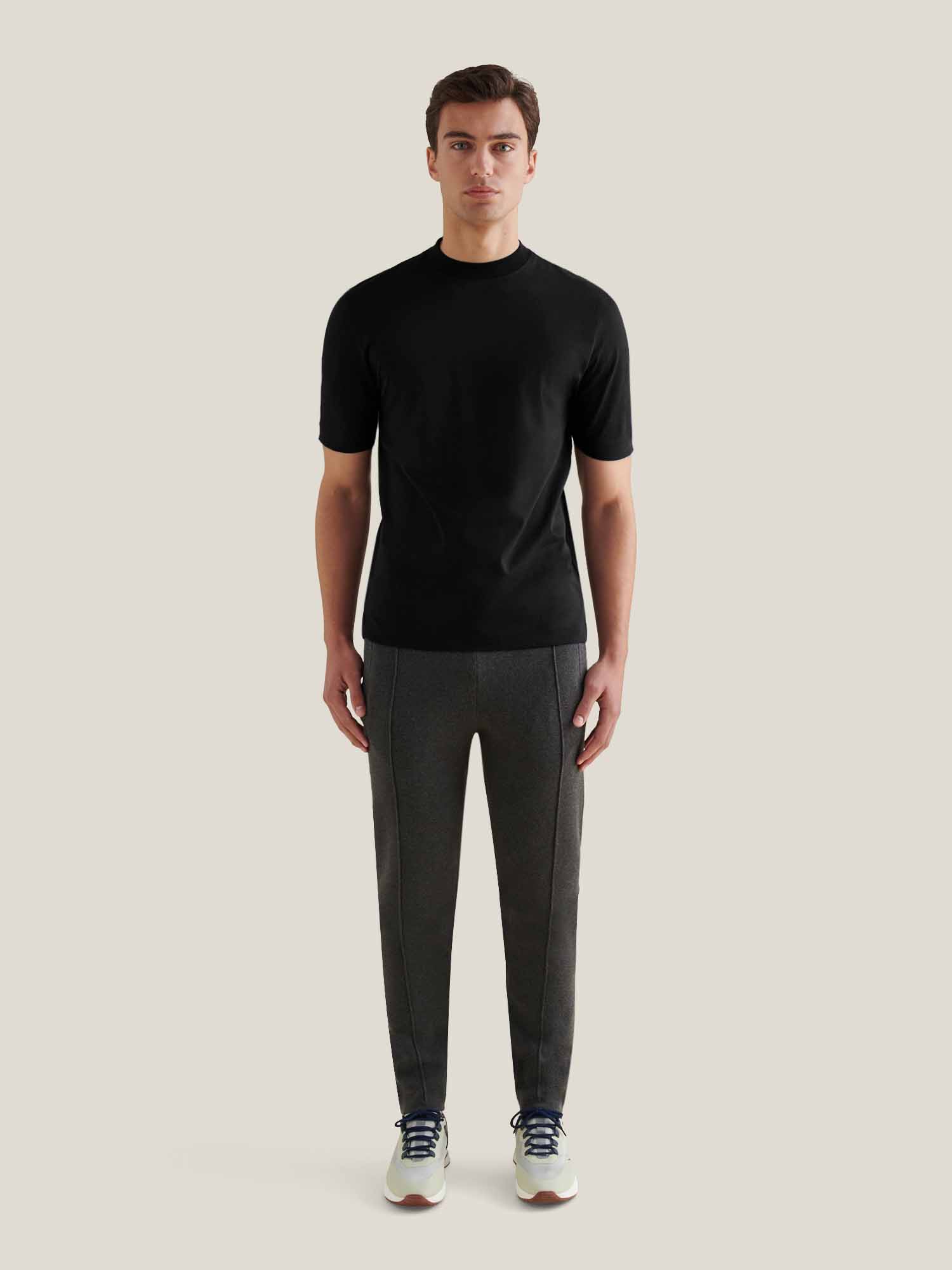 Mercerised Cotton T-Shirt Black