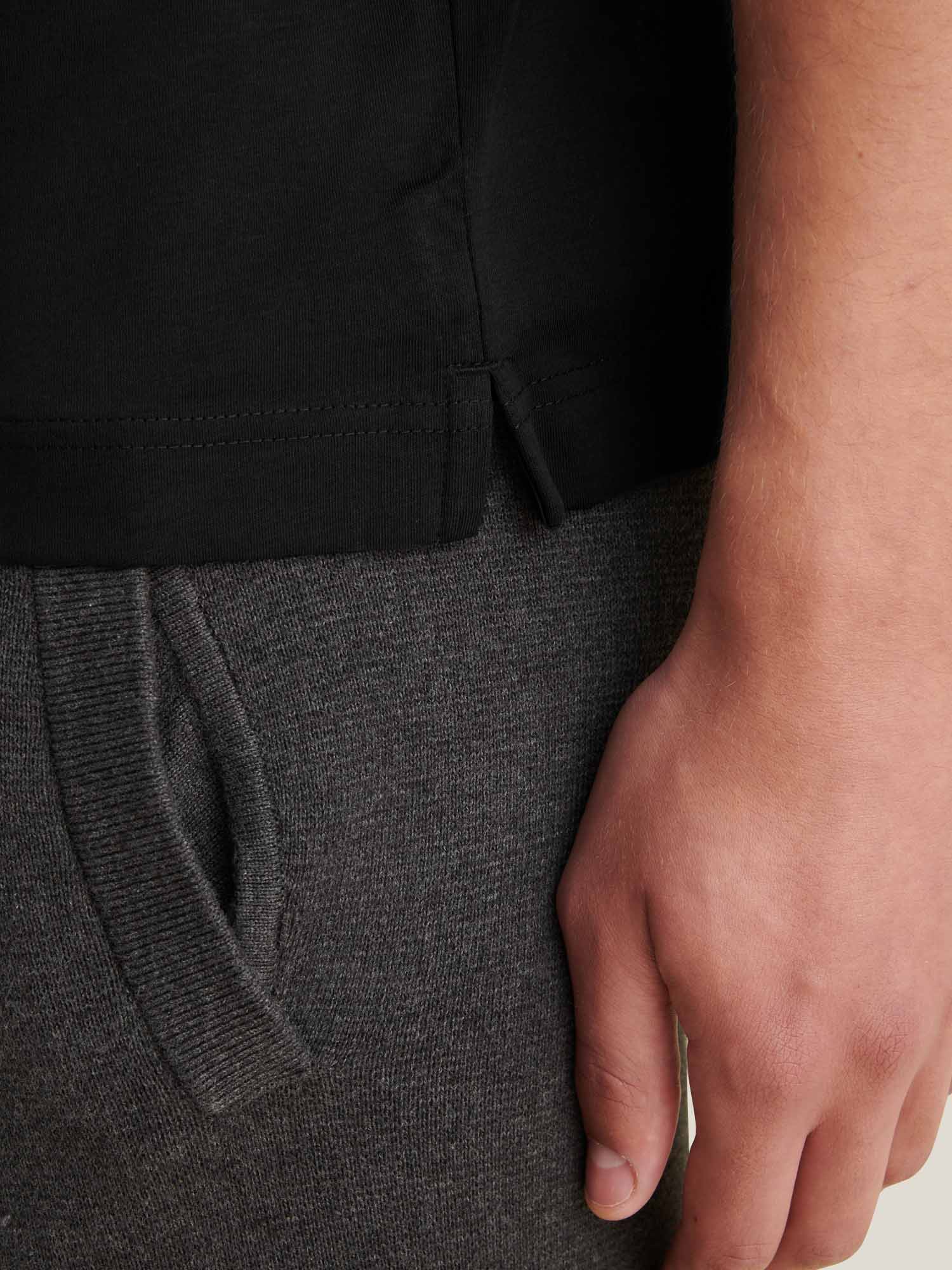 Mercerised Cotton T-Shirt Black