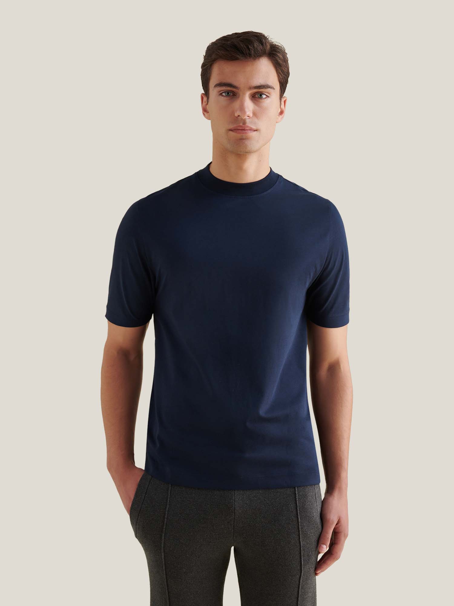 Mercerised Cotton T-Shirt Dark Sapphire Navy