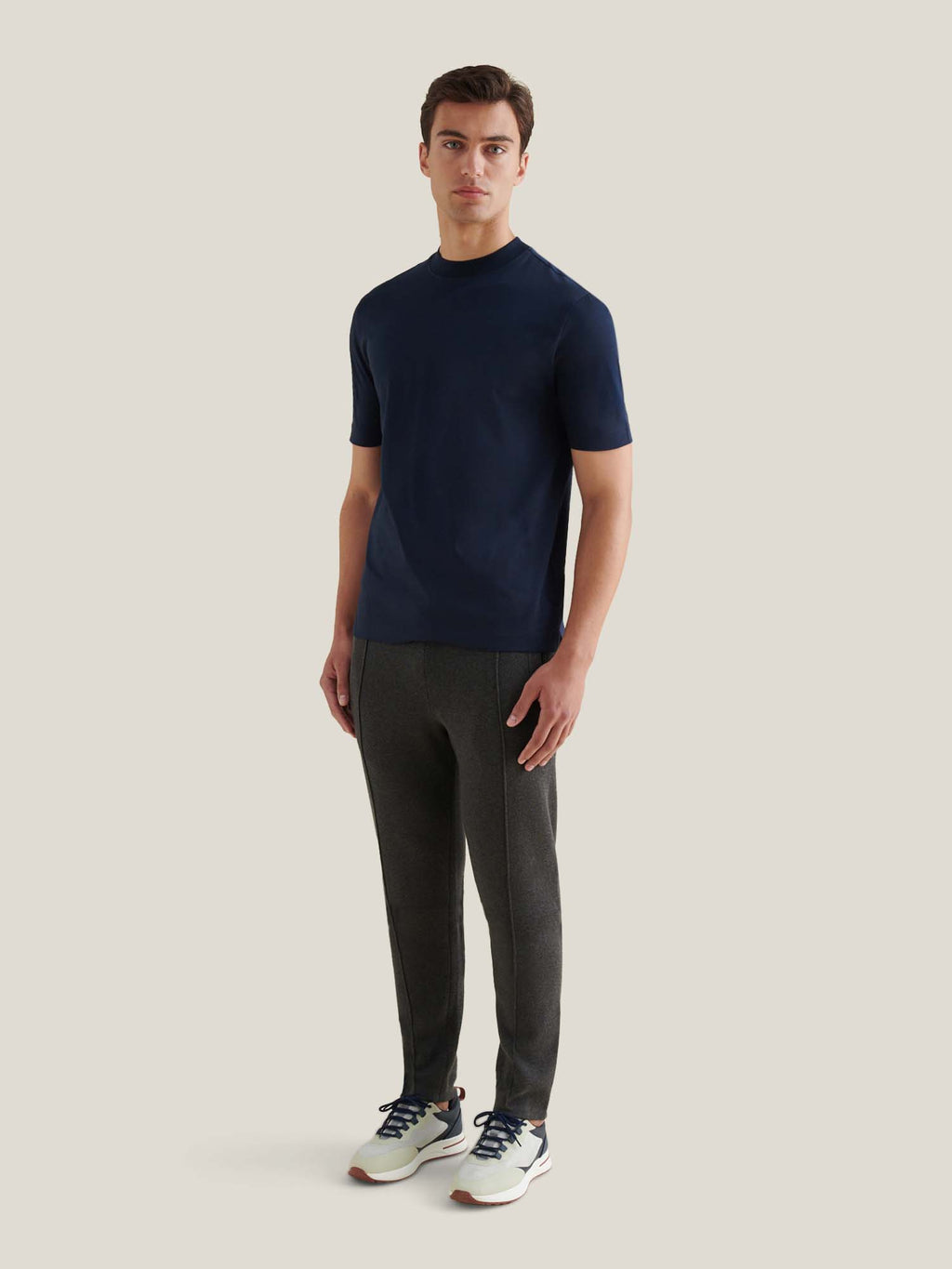 Mercerised Cotton T-Shirt Dark Sapphire Navy