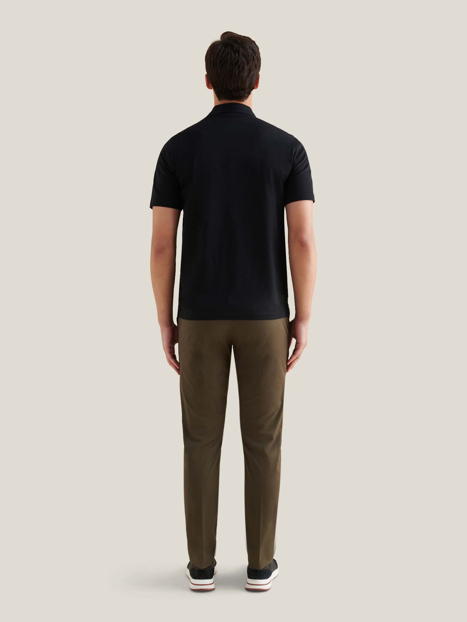 Mercerised Cotton Polo Shirt Black