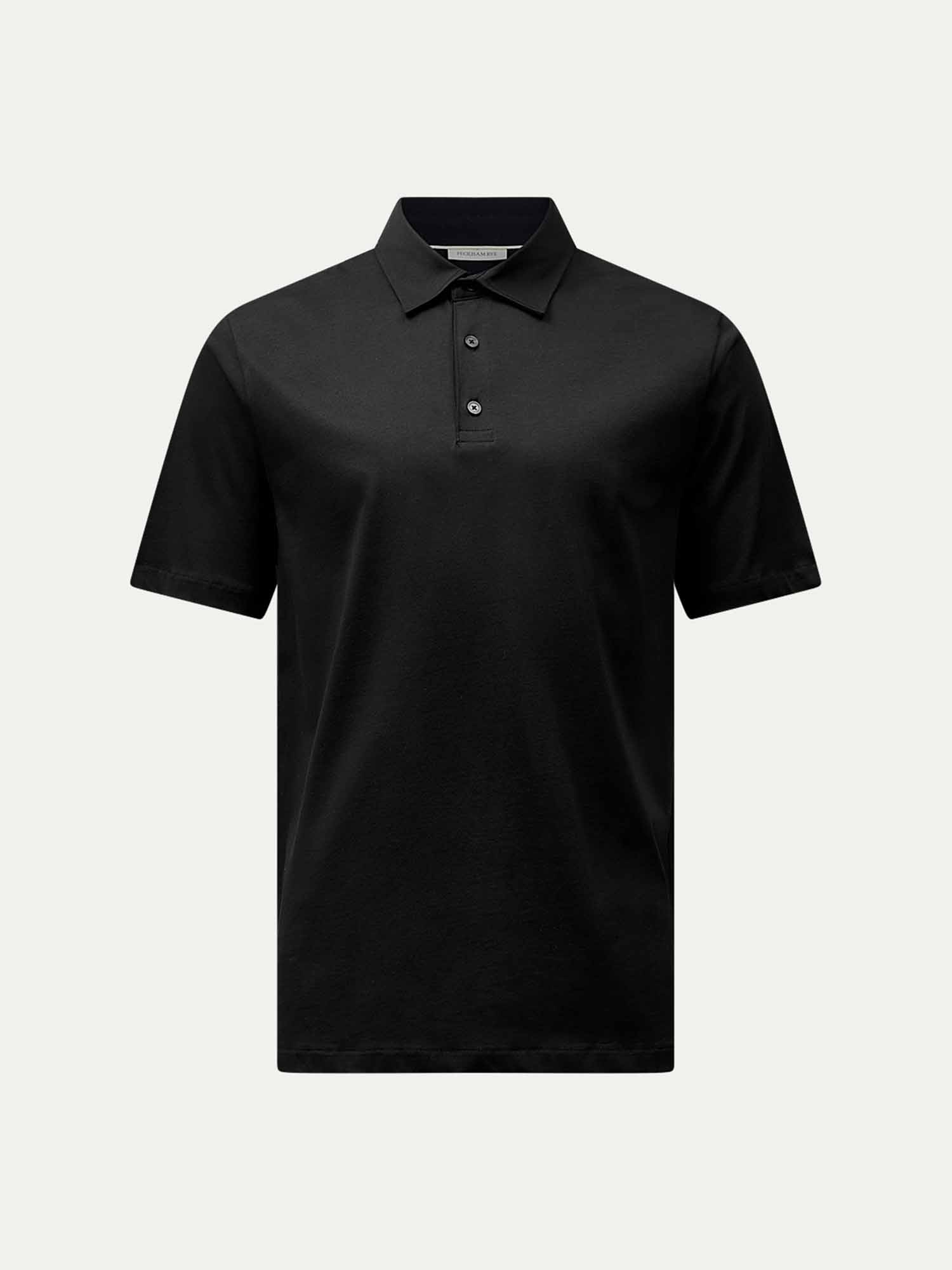 Mercerised Cotton Polo Shirt Black
