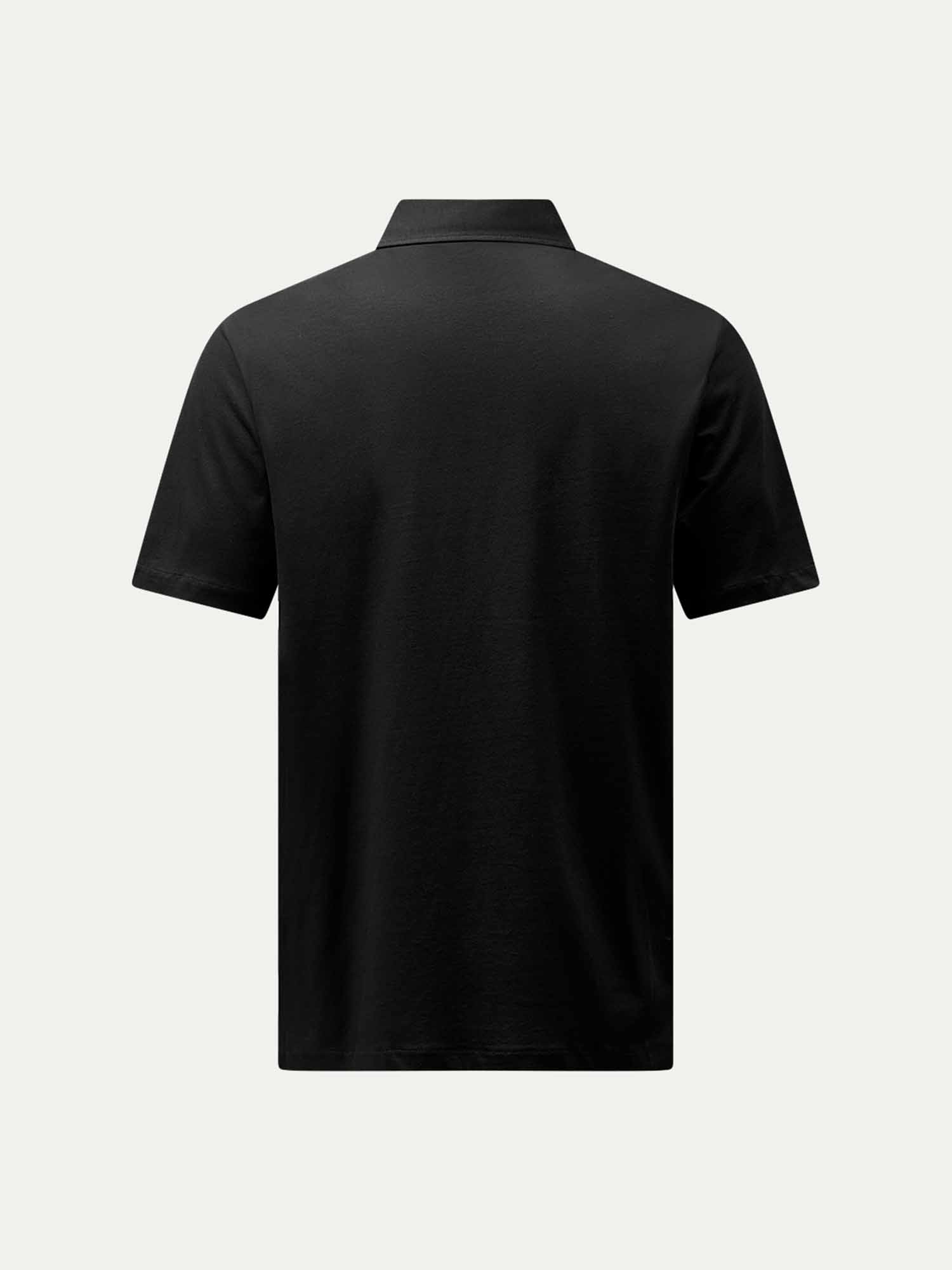 Mercerised Cotton Polo Shirt Black