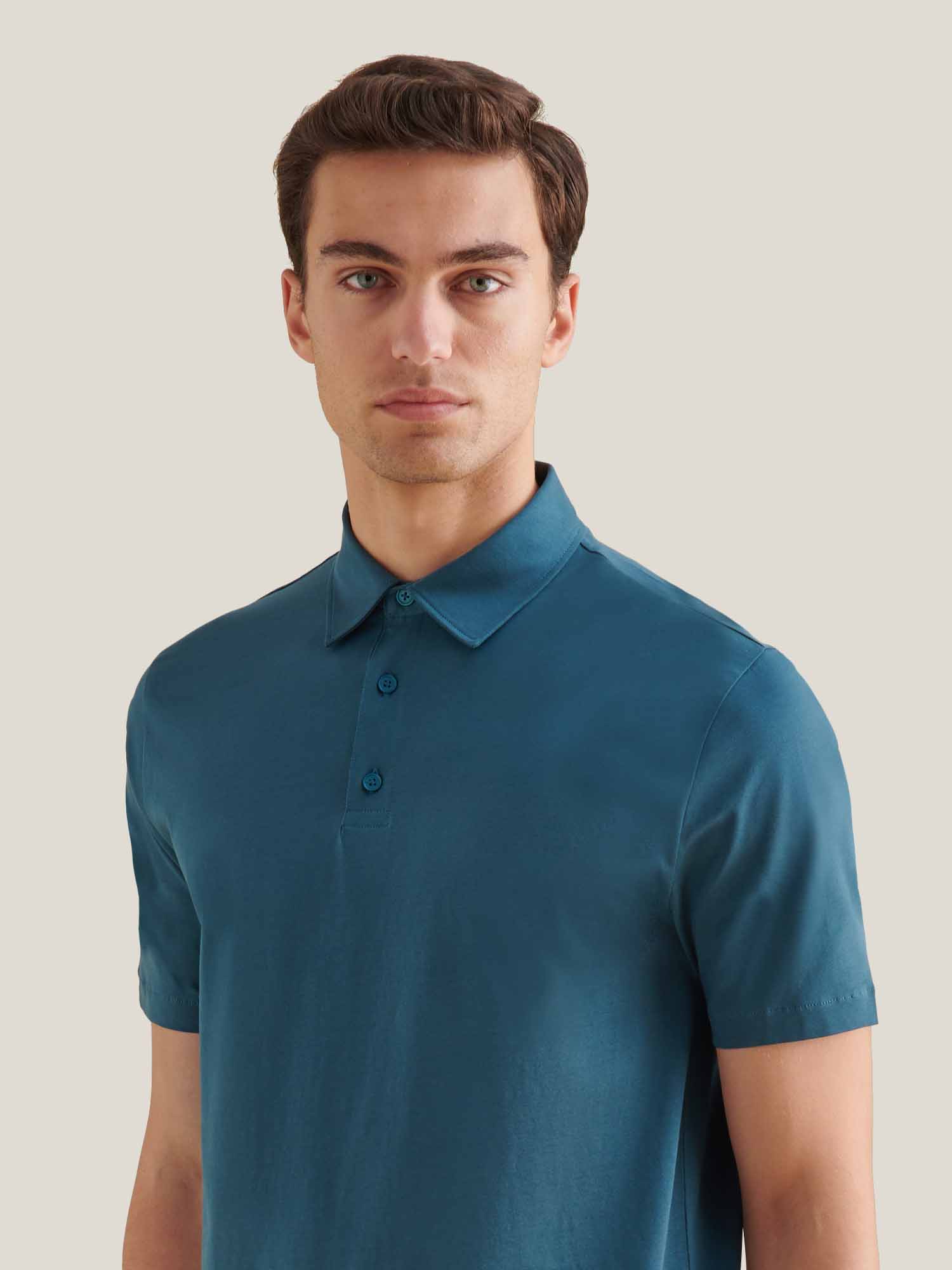 Mercerised Cotton Polo Shirt Stargazer