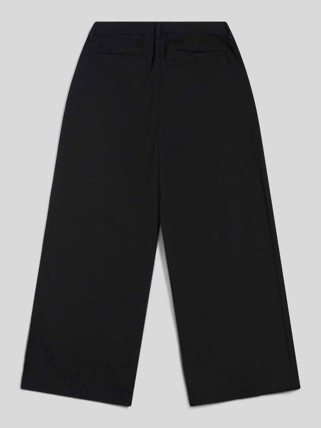 Womens Ankle Wide Leg Chino Trouser in Black