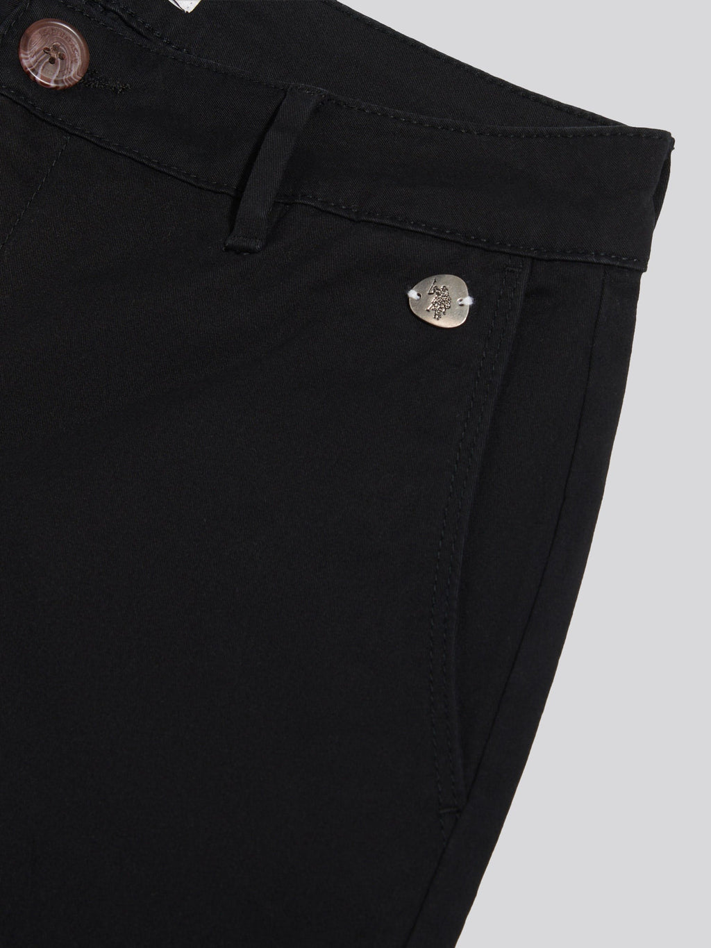 Womens Ankle Wide Leg Chino Trouser in Black