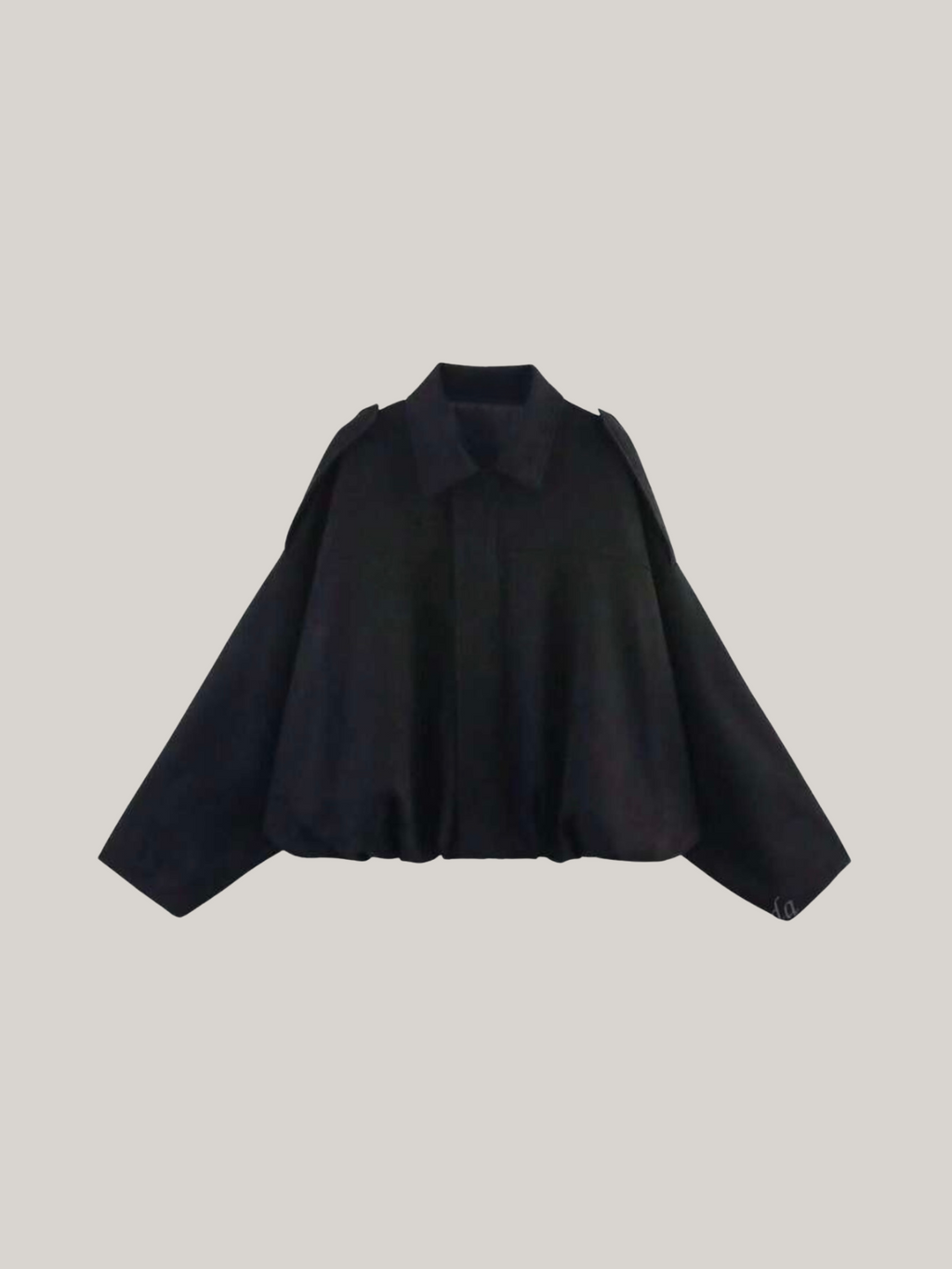 Women’s Faux Suede Bomber Collar Oversized Jacket